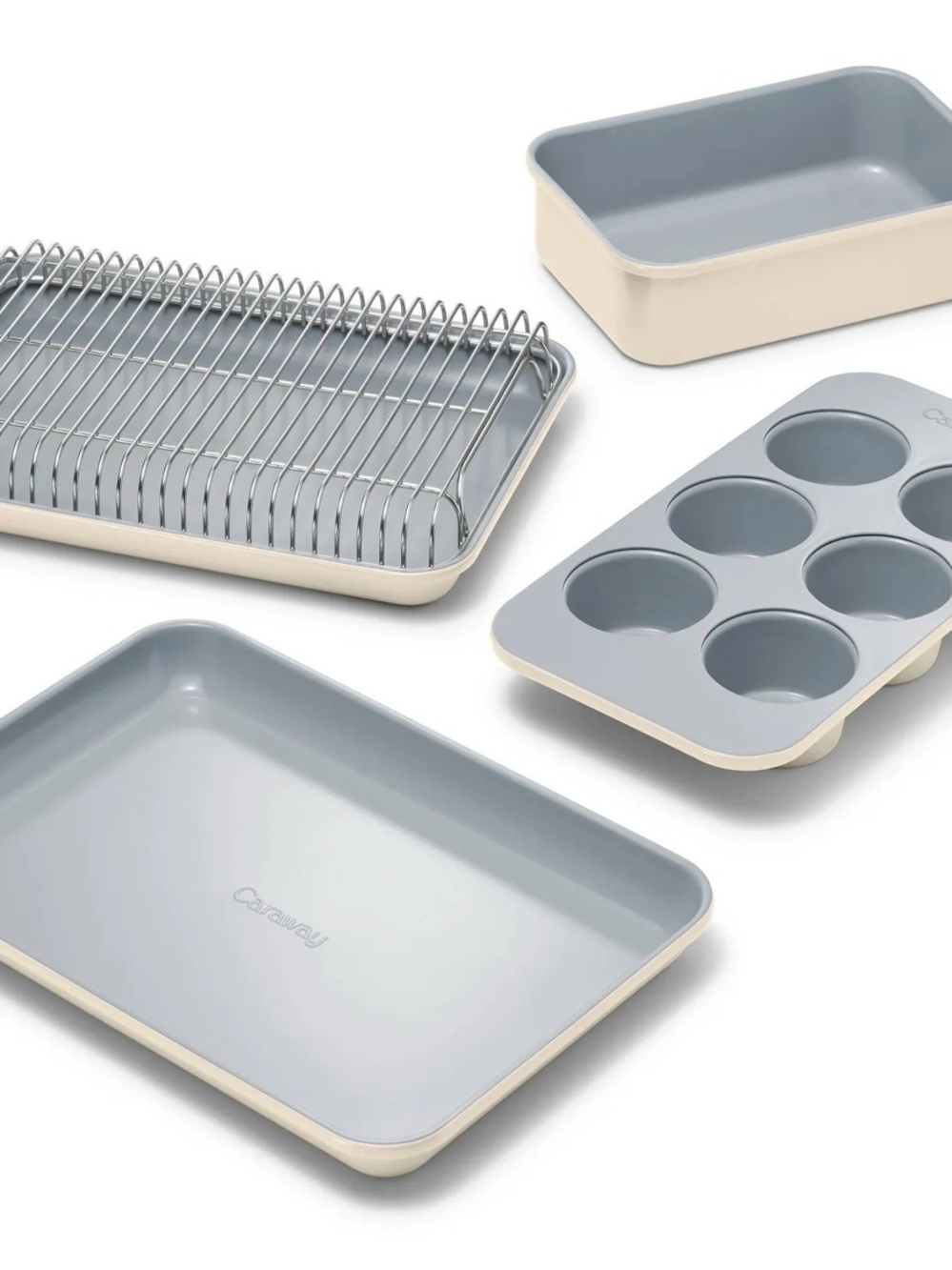 Caraway Ceramic Nonstick Mini Bakeware Set - Cream New-Open Box